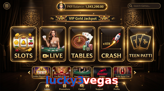 Main screen of Lucky3vegas casino page for PK players