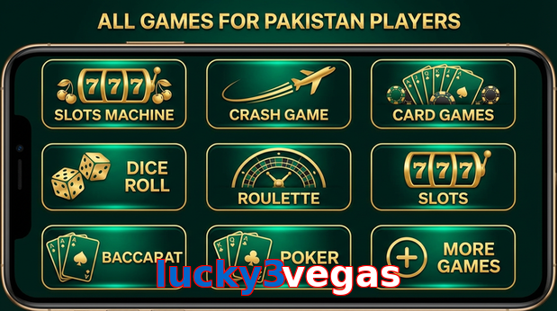 Main screen of Lucky3vegas games page for PK players